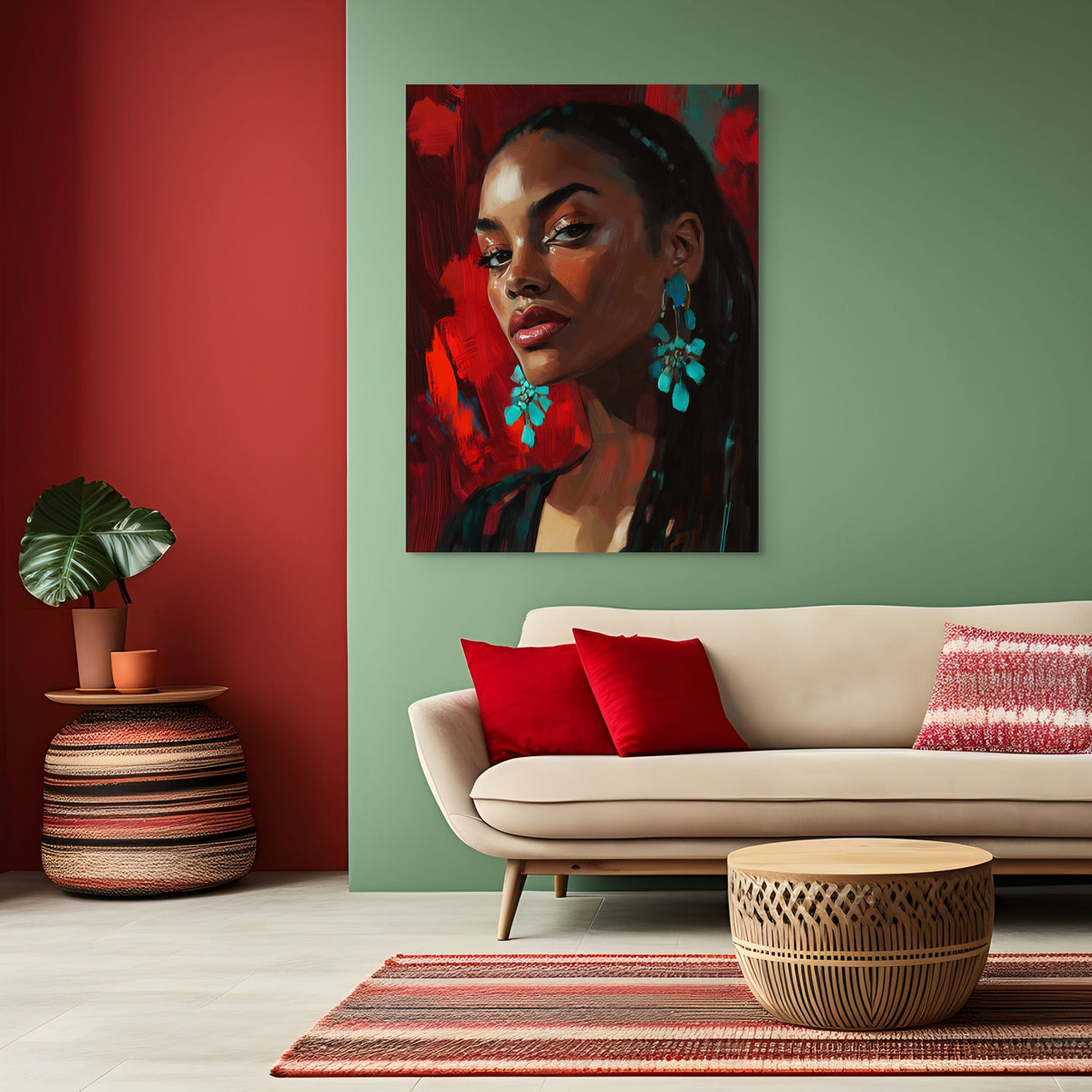 Adornment | Hand-Painted Canvas Art | QSQart — Front View | Abstract Oil Painting for Home Decor