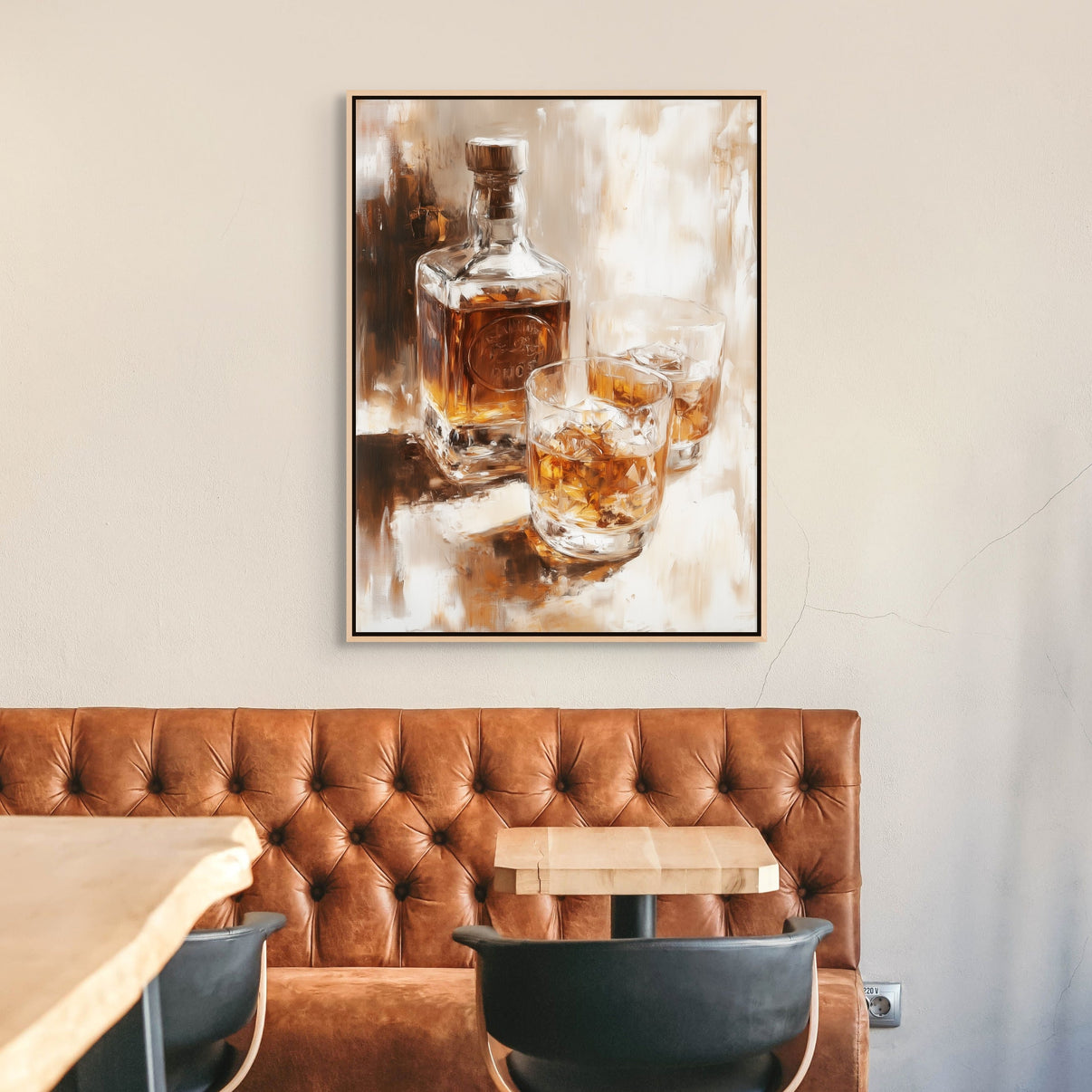A Shot Of Gold | Abstract Canvas Wall Art | QSQart — Front View | Abstract Oil Painting for Home Decor