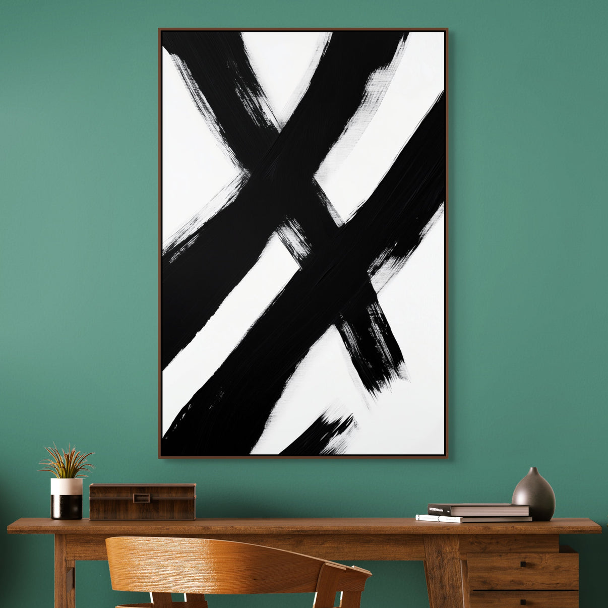 At The Crossroads | Hand-Painted Canvas Art | QSQart — Front View | Abstract Oil Painting for Home Decor