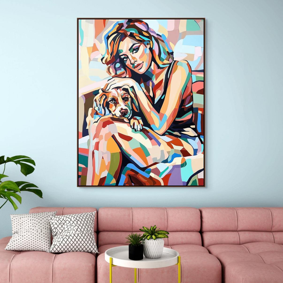 A Colorful Friendship | Abstract Canvas Wall Art | QSQart — Front View | Abstract Oil Painting for Home Decor