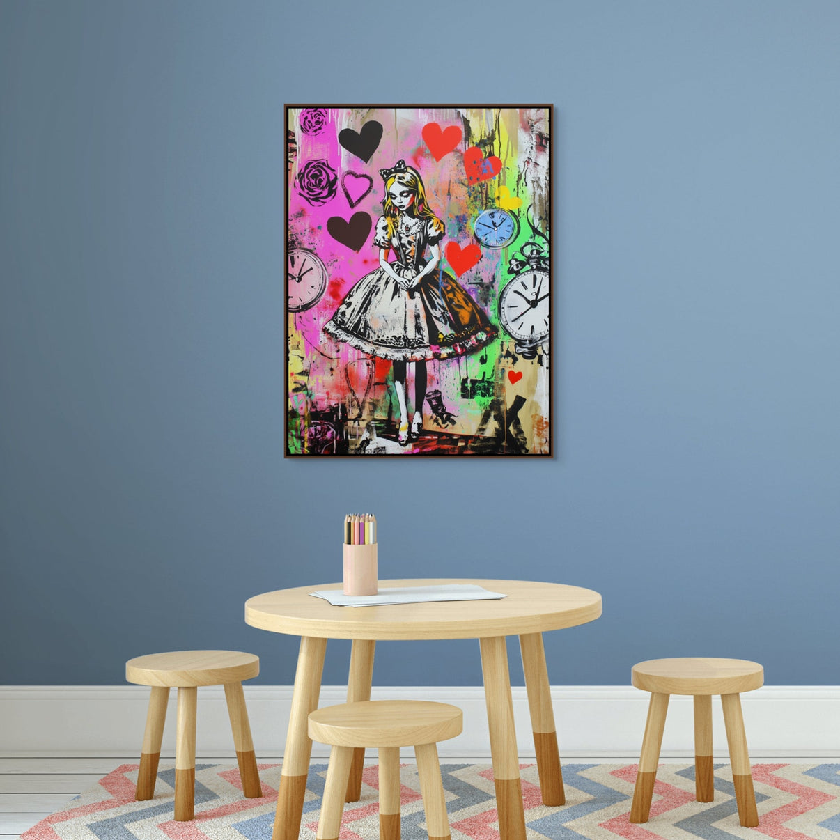 Alice In Whimsy | Hand-Painted Canvas Art | QSQart — Front View | Abstract Oil Painting for Home Decor