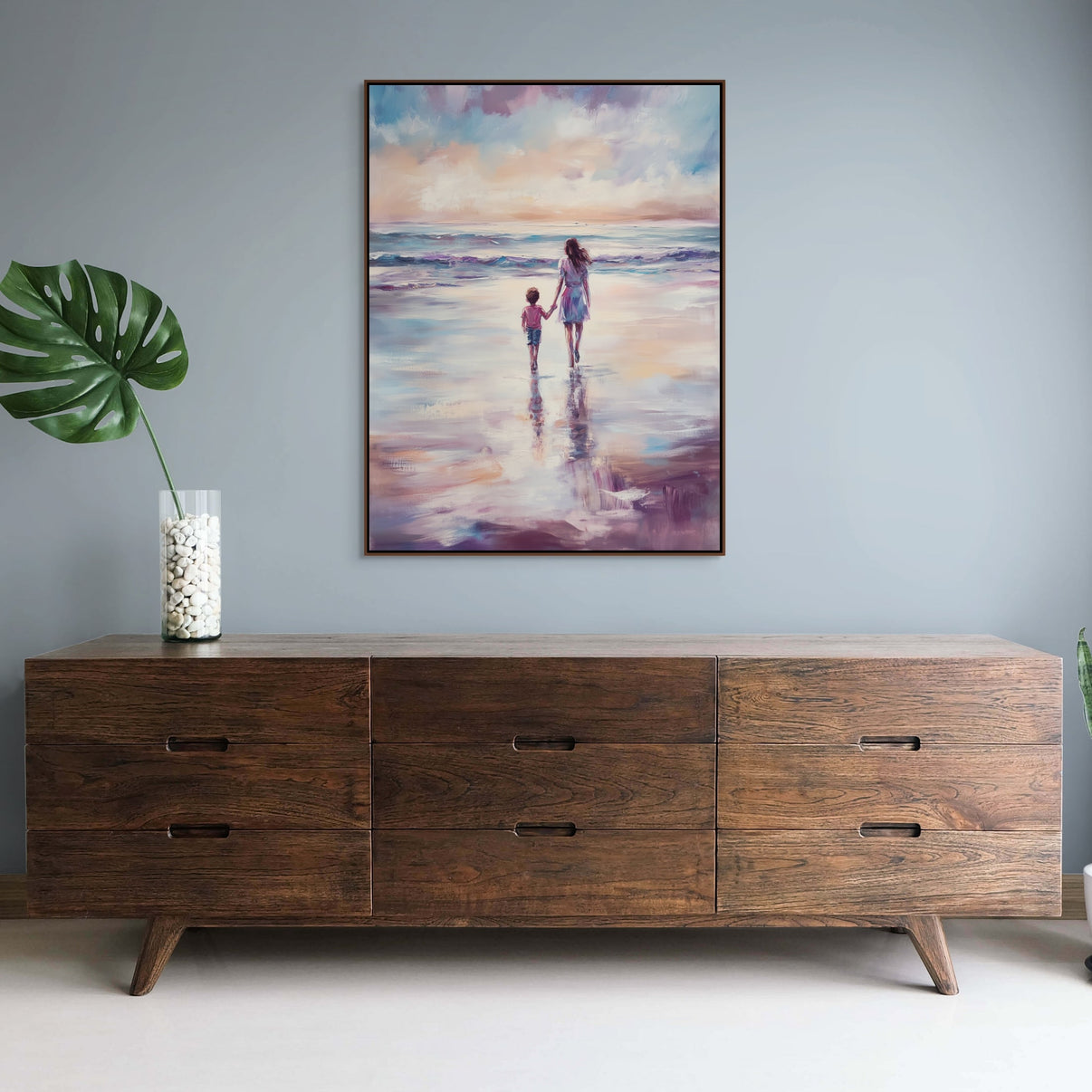 A Walk Among Waves | Abstract Canvas Wall Art | QSQart — Front View | Abstract Oil Painting for Home Decor
