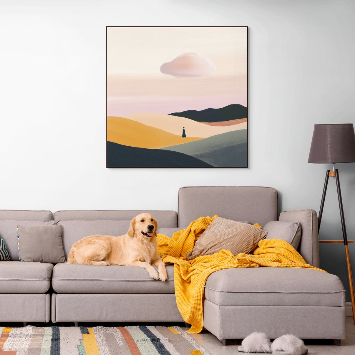 Across the Dunes | Hand-Painted Canvas Art | QSQart — Front View | Abstract Oil Painting for Home Decor
