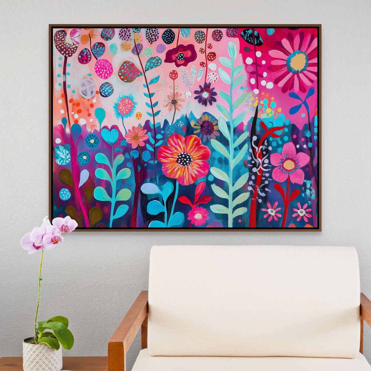 Abstract Field | Abstract Canvas Wall Art | QSQart — Front View | Abstract Oil Painting for Home Decor