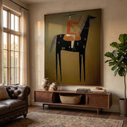 "Vintage Americana Art" - Modern Heavy Impasto Abstract Artwork | Rich Color Palette Knife Painting | Luxury Vertical Wall Art #Q 72
