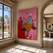 "POP Art" - Modern Heavy Impasto Abstract Artwork | Rich Color Palette Knife Painting | Luxury Vertical Wall Art #Q 66