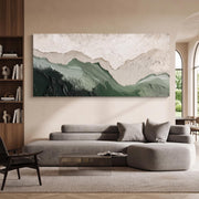 "3D-Textured Art｜Layered Mountain" - Modern Heavy Impasto Landscape Artwork | 3D Rich Color Palette Knife Painting | Luxury Vertical Wall Art #Q 46