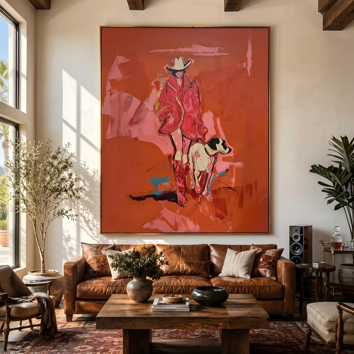 "POP Art" - Modern Heavy Impasto Dog Portrait Artwork | Rich Color Palette Knife Painting | Luxury Vertical Wall Art #Q 65