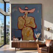 "POP Art" - Modern Heavy Impasto Abstract Artwork | Rich Color Palette Knife Painting | Luxury Vertical Wall Art #Q 58
