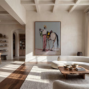 "POP Art" - Modern Heavy Impasto Western Animal Artwork | Rich Color Palette Knife Painting | Luxury Vertical Wall Art #Q 52
