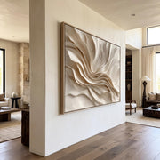 "3D-Textured Art｜Earthy‑Tone Soft Fold Abstract Wall" - Modern Heavy Impasto Abstract Artwork | 3D Rich Color Palette Knife Painting | Luxury Vertical Wall Art #Q 29