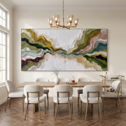 Mountain Rhythms – Heavy Texture Earth-Tone Abstract Painting | Modern Wabi-Sabi Large Living Room Art #Q 546