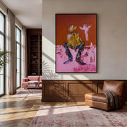 "POP Art" - Modern Heavy Impasto Abstract Artwork | Rich Color Palette Knife Painting | Luxury Vertical Wall Art #Q 60