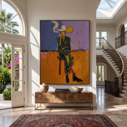 "POP Art" - Modern Heavy Impasto Western Animal Artwork | Rich Color Palette Knife Painting | Luxury Vertical Wall Art #Q 61