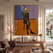"POP Art" - Modern Heavy Impasto Western Animal Artwork | Rich Color Palette Knife Painting | Luxury Vertical Wall Art #Q 61