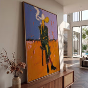 "POP Art" - Modern Heavy Impasto Western Animal Artwork | Rich Color Palette Knife Painting | Luxury Vertical Wall Art #Q 61