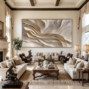 "3D-Textured Art｜Earthy‑Tone Soft Fold Abstract Wall" - Modern Heavy Impasto Abstract Artwork | 3D Rich Color Palette Knife Painting | Luxury Vertical Wall Art #Q 29