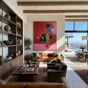 "POP Art" - Modern Heavy Impasto Western Animal Artwork | Rich Color Palette Knife Painting | Luxury Vertical Wall Art #Q 63