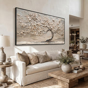 "3D-Textured Art｜Life Tree" - Modern Heavy Impasto Botanical Tree Artwork | 3D Rich Color Palette Knife Painting | Luxury Vertical Wall Art #Q 28