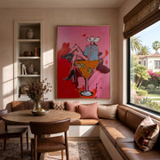 "POP Art" - Modern Heavy Impasto Abstract Artwork | Rich Color Palette Knife Painting | Luxury Vertical Wall Art #Q 66