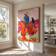 "POP Art" - Modern Heavy Impasto Abstract Artwork | Rich Color Palette Knife Painting | Luxury Vertical Wall Art #Q 64
