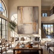 "Abstract Art｜Gold Foil Luxury" - Modern Heavy Impasto Abstract Artwork | Rich Color Palette Knife Painting | Luxury Two-Panel Vertical Wall Art #Q 41