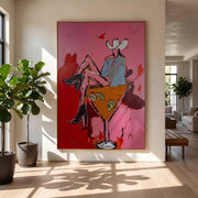 "POP Art" - Modern Heavy Impasto Abstract Artwork | Rich Color Palette Knife Painting | Luxury Vertical Wall Art #Q 66