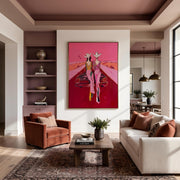 "POP Art" - Modern Heavy Impasto Abstract Artwork | Rich Color Palette Knife Painting | Luxury Vertical Wall Art #Q 67
