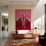 "POP Art" - Modern Heavy Impasto Abstract Artwork | Rich Color Palette Knife Painting | Luxury Vertical Wall Art #Q 67