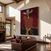 "POP Art" - Modern Heavy Impasto Western Animal Artwork | Rich Color Palette Knife Painting | Luxury Vertical Wall Art #Q 56