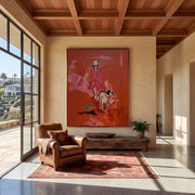 "POP Art" - Modern Heavy Impasto Dog Portrait Artwork | Rich Color Palette Knife Painting | Luxury Vertical Wall Art #Q 65