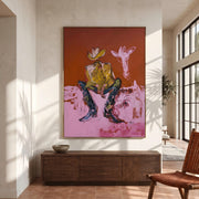 "POP Art" - Modern Heavy Impasto Abstract Artwork | Rich Color Palette Knife Painting | Luxury Vertical Wall Art #Q 60
