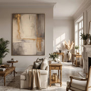 "Abstract Art｜Gold Foil Luxury" - Modern Heavy Impasto Abstract Artwork | Rich Color Palette Knife Painting | Luxury Two-Panel Vertical Wall Art #Q 41