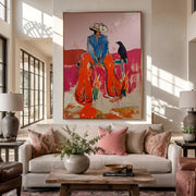 "POP Art" - Modern Heavy Impasto Abstract Artwork | Rich Color Palette Knife Painting | Luxury Vertical Wall Art #Q 64