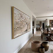 "3D-Textured Art｜Life Tree" - Modern Heavy Impasto Botanical Tree Artwork | 3D Rich Color Palette Knife Painting | Luxury Vertical Wall Art #Q 28