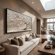"3D-Textured Art｜Life Tree" - Modern Heavy Impasto Botanical Tree Artwork | 3D Rich Color Palette Knife Painting | Luxury Vertical Wall Art #Q 28