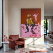 "POP Art" - Modern Heavy Impasto Abstract Artwork | Rich Color Palette Knife Painting | Luxury Vertical Wall Art #Q 60