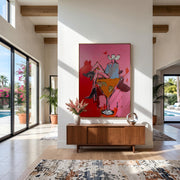 "POP Art" - Modern Heavy Impasto Abstract Artwork | Rich Color Palette Knife Painting | Luxury Vertical Wall Art #Q 66