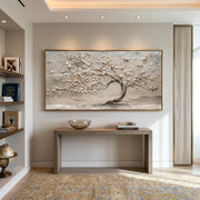 "3D-Textured Art｜Life Tree" - Modern Heavy Impasto Botanical Tree Artwork | 3D Rich Color Palette Knife Painting | Luxury Vertical Wall Art #Q 28
