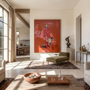"POP Art" - Modern Heavy Impasto Dog Portrait Artwork | Rich Color Palette Knife Painting | Luxury Vertical Wall Art #Q 65