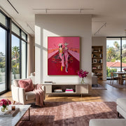 "POP Art" - Modern Heavy Impasto Abstract Artwork | Rich Color Palette Knife Painting | Luxury Vertical Wall Art #Q 67