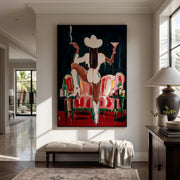 "POP Art" - Modern Heavy Impasto Western Animal Artwork | Rich Color Palette Knife Painting | Luxury Vertical Wall Art #Q 59