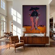 "POP Art" - Modern Heavy Impasto Abstract Artwork | Rich Color Palette Knife Painting | Luxury Vertical Wall Art #Q 54