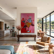 "POP Art" - Modern Heavy Impasto Abstract Artwork | Rich Color Palette Knife Painting | Luxury Vertical Wall Art #Q 66