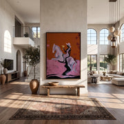 "POP Art" - Modern Heavy Impasto Abstract Artwork | Rich Color Palette Knife Painting | Luxury Vertical Wall Art #Q 53