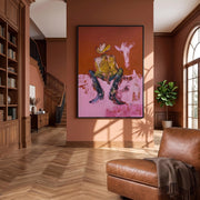 "POP Art" - Modern Heavy Impasto Abstract Artwork | Rich Color Palette Knife Painting | Luxury Vertical Wall Art #Q 60
