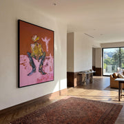 "POP Art" - Modern Heavy Impasto Abstract Artwork | Rich Color Palette Knife Painting | Luxury Vertical Wall Art #Q 60