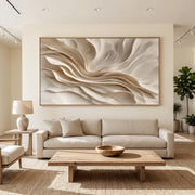 "3D-Textured Art｜Earthy‑Tone Soft Fold Abstract Wall" - Modern Heavy Impasto Abstract Artwork | 3D Rich Color Palette Knife Painting | Luxury Vertical Wall Art #Q 29
