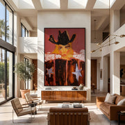 "POP Art" - Modern Heavy Impasto Western Animal Artwork | Rich Color Palette Knife Painting | Luxury Vertical Wall Art #Q 62