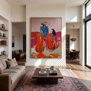 "POP Art" - Modern Heavy Impasto Abstract Artwork | Rich Color Palette Knife Painting | Luxury Vertical Wall Art #Q 64